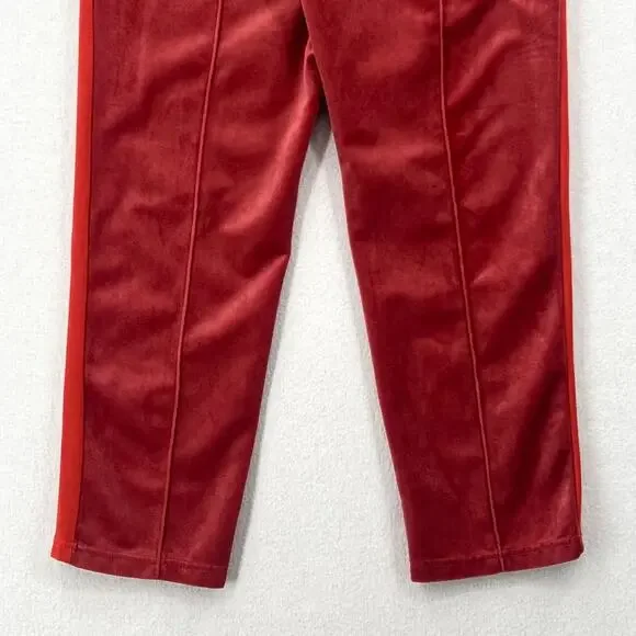 SCOTCH AND SODA The Peaks Velour Crop Track Pants Womens M Red Mid Rise Straight - Picture 8 of 16